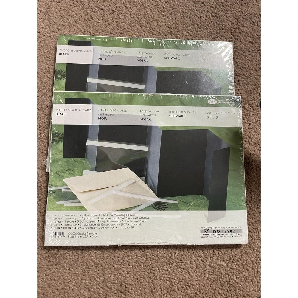 Creative Memories Photo Sharing Card Black New 2 Sealed 2006